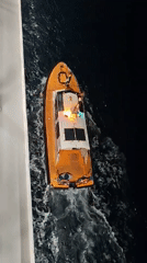 Pilot boat operations documented off Ibiza coast evening hours