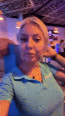 Woman in blue shirt filmed in Plovdiv
