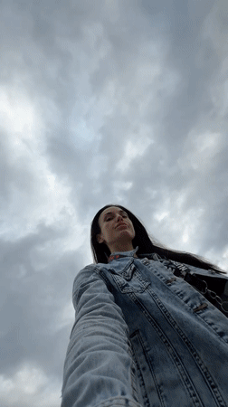 Woman records early morning selfies in Pleven, Bulgaria