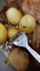 Home cooking documentation: meat, potatoes, vegetables prepared in Brovary