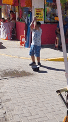 Festival setup and street life in Pozo Almonte's town square