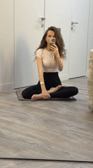 Woman documents personal yoga and photo session in Khimki