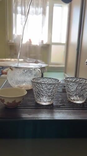 Gongfu-style shu puer session with brick tea and full setup