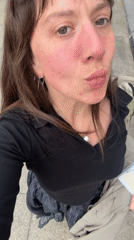 Woman films selfie video in central London