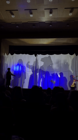 Theatrical performance with shadow puppets documented in Pleven, Bulgaria
