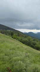 Dirt bikers enjoy mountain views near Bor, Bulgaria