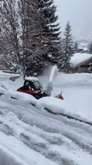 Snow clearing operations underway in French Alpine village