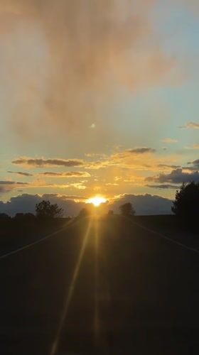 Sunset road scene captured in Niva, Russia