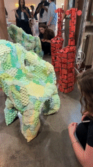 Art exhibition documented by visitors in Milan gallery