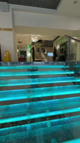 LED-lit transparent staircase observed in Ryazan, Russia