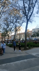 Everyday plaza activity captured in Sabadell town square