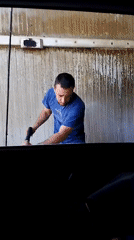 Pressure washing car wash wall in Smolyan Bulgaria