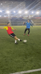 Evening soccer practice session recorded in Astana, Kazakhstan