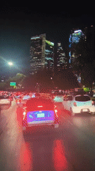 Night traffic jam reported on Mexico City street