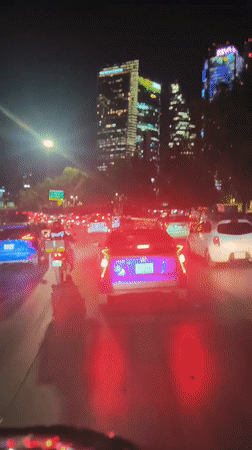 Night traffic jam reported on Mexico City street