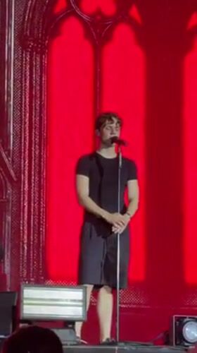 Male singer performs concert in Chengtalay Subdistrict, Thailand