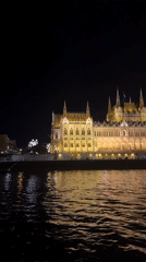 Budapest's Parliament Building glowing after dark along the Danube