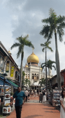 Kampong Glam's shops, murals, and street scenes on a quiet night