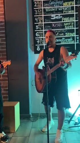Acoustic live set at a bar in Bar, Montenegro