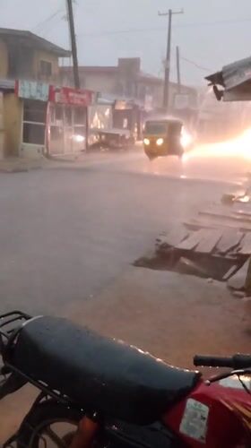 Morning downpour floods Ikeja streets, Nigeria