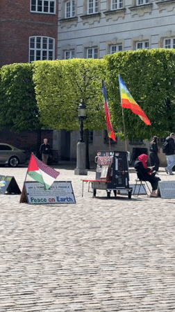 Makeshift stall observed in Copenhagen public square