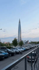 Lakhta Center skyscraper viewed from multiple angles in Saint Petersburg