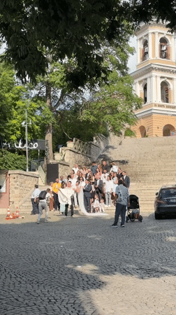Live music, a wedding, and everyday life in Plovdiv's city center
