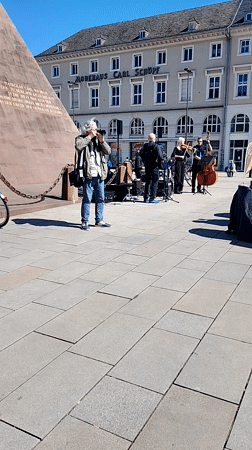 Street life and markets captured in downtown Karlsruhe