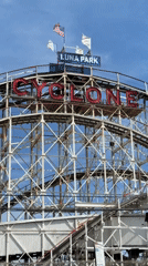 Coney Island's Cyclone roller coaster on a September afternoon