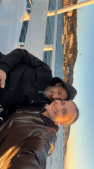Couple takes sunset selfie on Bosphorus boat near Istanbul