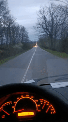 Driver captures rainy morning road conditions in Vratsa