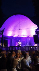 Evening street festival with live music in Písek, Czechia