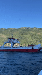 Morning ferry crossing documented at Montenegro's Bay of Kotor