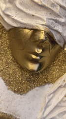 Artist presents golden mask paintings and crafts in Burgas studio