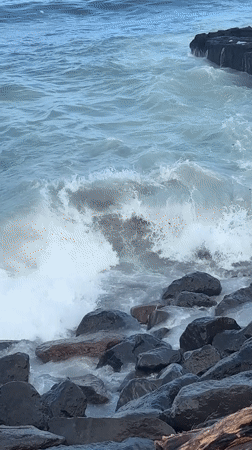 Morning beach scenes documented in Mengwi, Indonesia