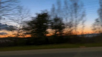 Sunset captured from moving vehicle near Burgas, Bulgaria