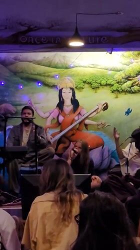 Live music performance at cafe venue in Haini, India
