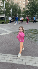 Outdoor dance class features young girl in Izhevsk square