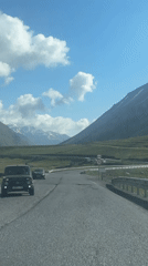 Driver Records Mountain Road Journey Near Gudauri, Georgia