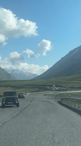 Driver Records Mountain Road Journey Near Gudauri, Georgia