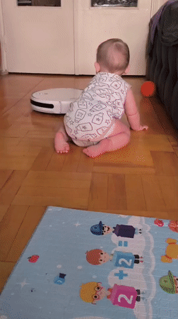 Baby, cats, and a robot vacuum share a Chaikovsky apartment