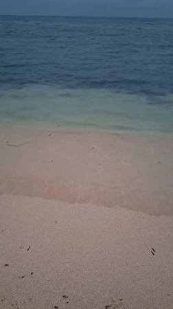 Low-angle beach shot along the Torrevieja shoreline