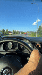 Driver and passenger travel through Vasilyevo roads Tuesday afternoon