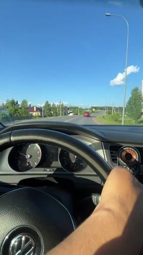 Driver and passenger travel through Vasilyevo roads Tuesday afternoon