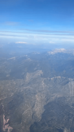 Aerial view captures mountainous landscape over Manavgat, Turkey