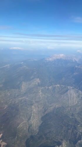 Aerial view captures mountainous landscape over Manavgat, Turkey