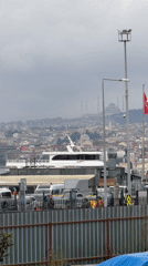 Overcast afternoon captures Istanbul's waterfront, Hagia Sophia, and transit
