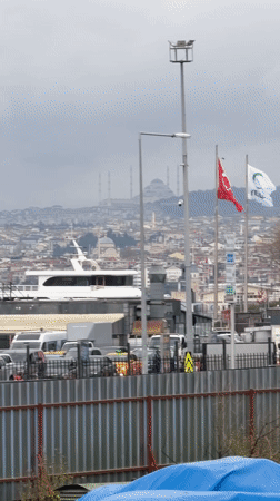 Overcast afternoon captures Istanbul's waterfront, Hagia Sophia, and transit