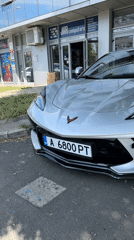 Silver Corvette and street scenes documented in Burgas, Bulgaria