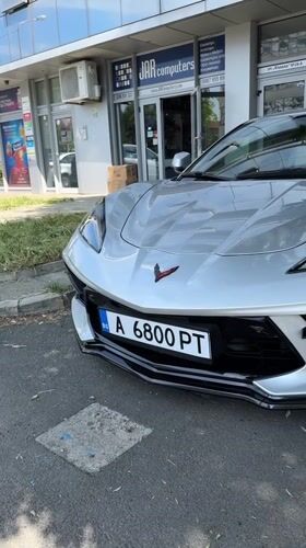Silver Corvette and street scenes documented in Burgas, Bulgaria